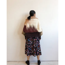 Load image into Gallery viewer, Hand-woven and Vegan Fur Combination Bolero Shrug Brown