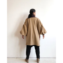 Load image into Gallery viewer, Zen Classic Puff Sleeve Coat Brown