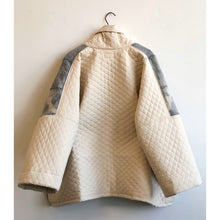 Load image into Gallery viewer, Shibori-dyed &amp; Quilted Fabric Kimono Coat light Indigo