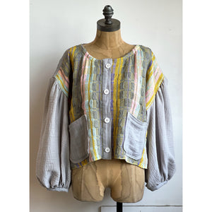 Handwoven Puff Sleeve Bolero Jacket Sundown