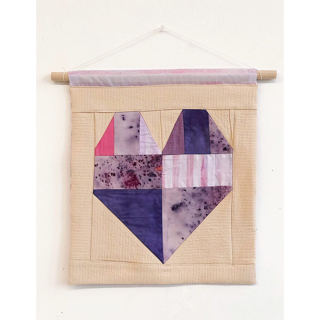 Heart Natural Dyed Patchwork Quilt Tapestry