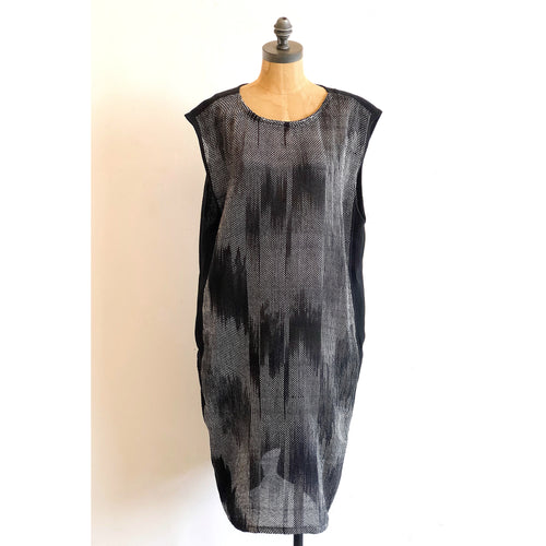Handwoven Tie-dyed  Dress Black