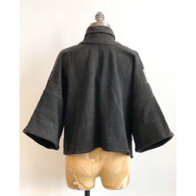 Load image into Gallery viewer, Hand Woven Japanese Ink Shade Bolero Jacket