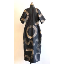 Load image into Gallery viewer, Hand-drawn Textile Wrap Dress With Obi Belt