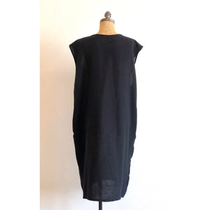 Handwoven Tie-dyed  Dress Black
