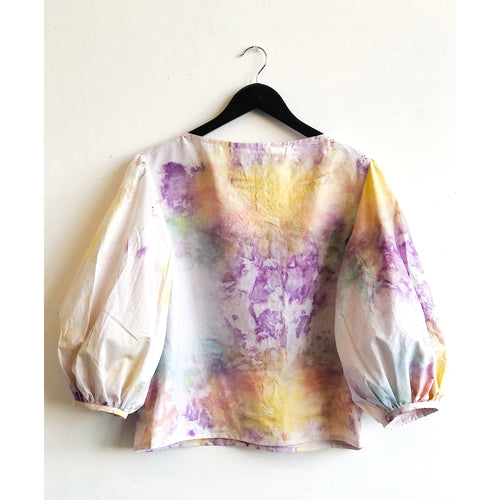 Ice Dye Puff Sleeve Blouse
