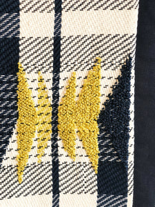 Indigo and Yellow Hand -woven Zen Tapestry